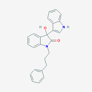 molecular formula C25H22N2O2 B360316 3-hydroxy-1-(3-phenylpropyl)-2,3-dihydro-2-oxo-3,3'-bi-1H-indole CAS No. 676612-47-8