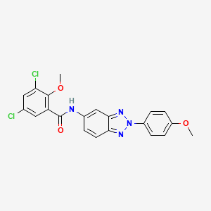 molecular formula C21H16Cl2N4O3 B3603242 3,5-dichloro-2-methoxy-N-[2-(4-methoxyphenyl)-2H-1,2,3-benzotriazol-5-yl]benzamide 
