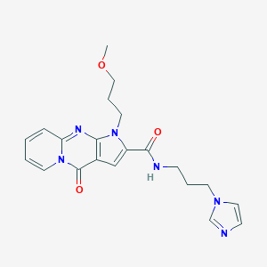 molecular formula C21H24N6O3 B360325 N-(3-(1H-imidazol-1-yl)propyl)-1-(3-methoxypropyl)-4-oxo-1,4-dihydropyrido[1,2-a]pyrrolo[2,3-d]pyrimidine-2-carboxamide CAS No. 900901-54-4