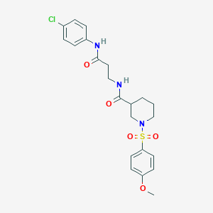 molecular formula C22H26ClN3O5S B360375 N-{3-[(4-chlorophenyl)amino]-3-oxopropyl}-1-[(4-methoxyphenyl)sulfonyl]piperidine-3-carboxamide CAS No. 920455-28-3