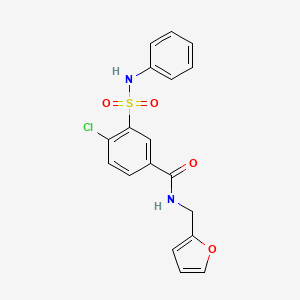 molecular formula C18H15ClN2O4S B3603836 4-chloro-N-(furan-2-ylmethyl)-3-(phenylsulfamoyl)benzamide 