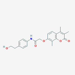 molecular formula C22H23NO5 B360415 N-[4-(2-hydroxyethyl)phenyl]-2-(3,4,8-trimethyl-2-oxochromen-7-yl)oxyacetamide CAS No. 902332-99-4