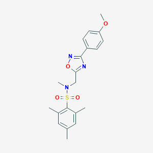 molecular formula C20H23N3O4S B360422 N-{[3-(4-methoxyphenyl)-1,2,4-oxadiazol-5-yl]methyl}-N,2,4,6-tetramethylbenzenesulfonamide CAS No. 891407-09-3