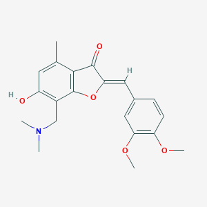 molecular formula C21H23NO5 B360425 (Z)-2-(3,4-dimethoxybenzylidene)-7-((dimethylamino)methyl)-6-hydroxy-4-methylbenzofuran-3(2H)-one CAS No. 903188-27-2