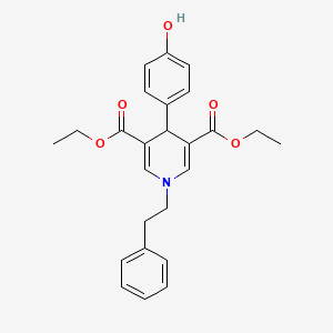 molecular formula C25H27NO5 B3604282 diethyl 4-(4-hydroxyphenyl)-1-(2-phenylethyl)-1,4-dihydro-3,5-pyridinedicarboxylate 