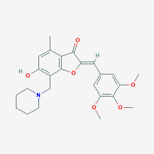 molecular formula C25H29NO6 B360429 (Z)-6-hydroxy-4-methyl-7-(piperidin-1-ylmethyl)-2-(3,4,5-trimethoxybenzylidene)benzofuran-3(2H)-one CAS No. 903200-34-0