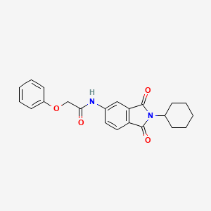 molecular formula C22H22N2O4 B3604291 N-(2-cyclohexyl-1,3-dioxo-2,3-dihydro-1H-isoindol-5-yl)-2-phenoxyacetamide 
