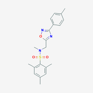 molecular formula C20H23N3O3S B360434 N,2,4,6-tetramethyl-N-{[3-(4-methylphenyl)-1,2,4-oxadiazol-5-yl]methyl}benzenesulfonamide CAS No. 891406-69-2