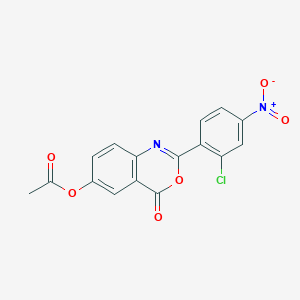 molecular formula C16H9ClN2O6 B3604340 2-(2-chloro-4-nitrophenyl)-4-oxo-4H-3,1-benzoxazin-6-yl acetate 