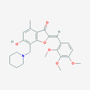 molecular formula C25H29NO6 B360437 (Z)-6-hydroxy-4-methyl-7-(piperidin-1-ylmethyl)-2-(2,3,4-trimethoxybenzylidene)benzofuran-3(2H)-one CAS No. 903199-27-9