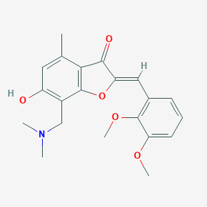 molecular formula C21H23NO5 B360441 (Z)-2-(2,3-dimethoxybenzylidene)-7-((dimethylamino)methyl)-6-hydroxy-4-methylbenzofuran-3(2H)-one CAS No. 903849-72-9