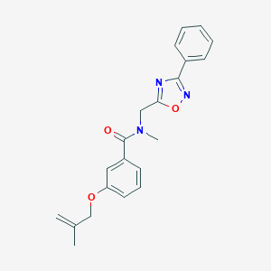 molecular formula C21H21N3O3 B360444 N-methyl-3-(2-methylprop-2-enoxy)-N-[(3-phenyl-1,2,4-oxadiazol-5-yl)methyl]benzamide CAS No. 899523-68-3