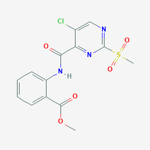 molecular formula C14H12ClN3O5S B360449 Methyl 2-(5-chloro-2-(methylsulfonyl)pyrimidine-4-carboxamido)benzoate CAS No. 902244-19-3