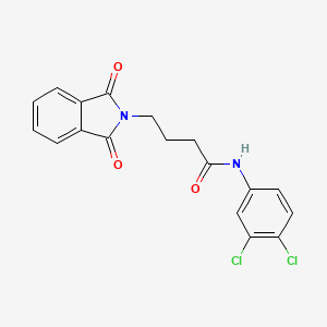 molecular formula C18H14Cl2N2O3 B3604603 N-(3,4-DICHLOROPHENYL)-4-(1,3-DIOXO-2,3-DIHYDRO-1H-ISOINDOL-2-YL)BUTANAMIDE 