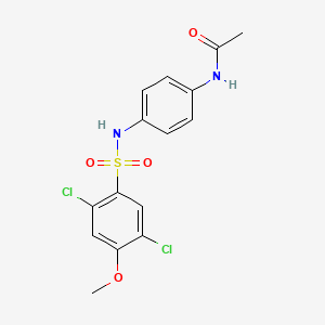 molecular formula C15H14Cl2N2O4S B3604706 N-[4-(2,5-DICHLORO-4-METHOXYBENZENESULFONAMIDO)PHENYL]ACETAMIDE 