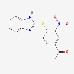 molecular formula C15H11N3O3S B3604718 1-[4-(1H-benzimidazol-2-ylsulfanyl)-3-nitrophenyl]ethanone 