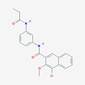 molecular formula C21H19BrN2O3 B3604758 4-bromo-3-methoxy-N-[3-(propanoylamino)phenyl]naphthalene-2-carboxamide 