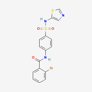 molecular formula C16H12BrN3O3S2 B3604802 2-bromo-N-[4-(1,3-thiazol-5-ylsulfamoyl)phenyl]benzamide 