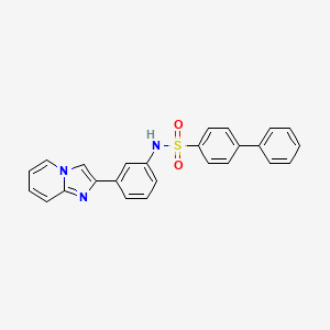 molecular formula C25H19N3O2S B3604848 N-(3-IMIDAZO[1,2-A]PYRIDIN-2-YLPHENYL)BIPHENYL-4-SULFONAMIDE 