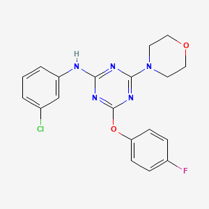 molecular formula C19H17ClFN5O2 B3604864 N-(3-chlorophenyl)-4-(4-fluorophenoxy)-6-(morpholin-4-yl)-1,3,5-triazin-2-amine 