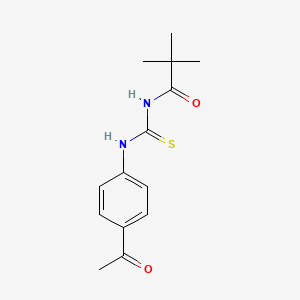 molecular formula C14H18N2O2S B3604953 N-(4-acetylphenyl)-N'-(2,2-dimethylpropanoyl)thiourea 