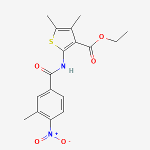 molecular formula C17H18N2O5S B3604992 ETHYL 4,5-DIMETHYL-2-(3-METHYL-4-NITROBENZAMIDO)THIOPHENE-3-CARBOXYLATE 