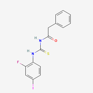 molecular formula C15H12FIN2OS B3605116 N-[(2-fluoro-4-iodophenyl)carbamothioyl]-2-phenylacetamide 