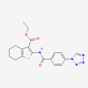 molecular formula C19H19N5O3S B3605147 ETHYL 2-[4-(1H-1,2,3,4-TETRAZOL-1-YL)BENZAMIDO]-4,5,6,7-TETRAHYDRO-1-BENZOTHIOPHENE-3-CARBOXYLATE 