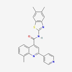molecular formula C25H20N4OS B3605197 N-(5,6-dimethyl-1,3-benzothiazol-2-yl)-8-methyl-2-(pyridin-4-yl)quinoline-4-carboxamide 