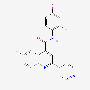 molecular formula C23H18FN3O B3605226 N-(4-fluoro-2-methylphenyl)-6-methyl-2-(pyridin-4-yl)quinoline-4-carboxamide 