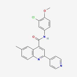 molecular formula C23H18ClN3O2 B3605291 N-(3-chloro-4-methoxyphenyl)-6-methyl-2-(pyridin-4-yl)quinoline-4-carboxamide 