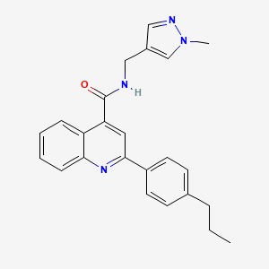 molecular formula C24H24N4O B3605329 N-[(1-methyl-1H-pyrazol-4-yl)methyl]-2-(4-propylphenyl)quinoline-4-carboxamide 