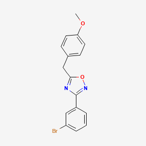 molecular formula C16H13BrN2O2 B3605489 3-(3-Bromophenyl)-5-[(4-methoxyphenyl)methyl]-1,2,4-oxadiazole 