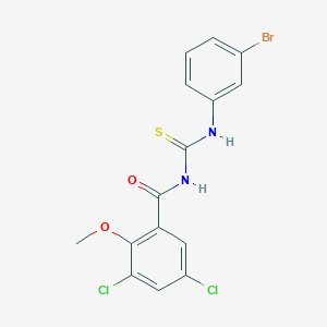 molecular formula C15H11BrCl2N2O2S B3605539 N-[(3-bromophenyl)carbamothioyl]-3,5-dichloro-2-methoxybenzamide 