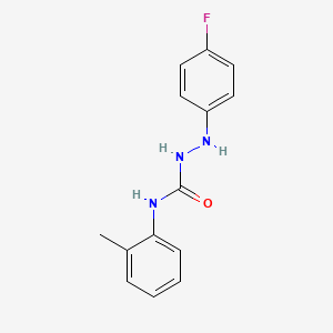 molecular formula C14H14FN3O B3605558 1-(4-Fluoroanilino)-3-(2-methylphenyl)urea 