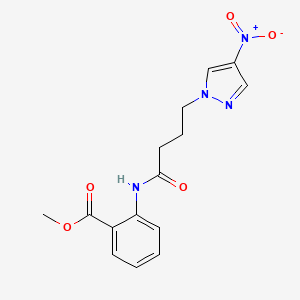 molecular formula C15H16N4O5 B3605610 Methyl 2-[4-(4-nitropyrazol-1-yl)butanoylamino]benzoate 