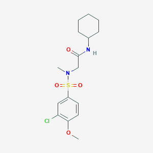 molecular formula C16H23ClN2O4S B3605630 N~2~-[(3-chloro-4-methoxyphenyl)sulfonyl]-N-cyclohexyl-N~2~-methylglycinamide 