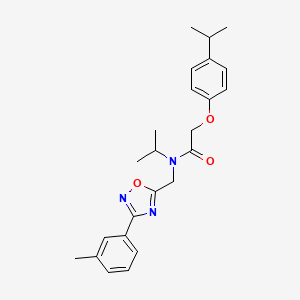 molecular formula C24H29N3O3 B3605750 N-{[3-(3-methylphenyl)-1,2,4-oxadiazol-5-yl]methyl}-N-(propan-2-yl)-2-[4-(propan-2-yl)phenoxy]acetamide 