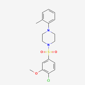 molecular formula C18H21ClN2O3S B3605849 1-(4-Chloro-3-methoxyphenyl)sulfonyl-4-(2-methylphenyl)piperazine 