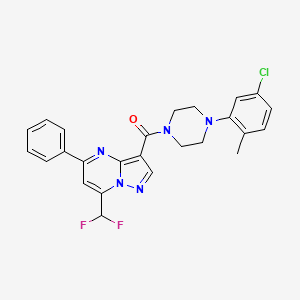molecular formula C25H22ClF2N5O B3606015 [4-(5-CHLORO-2-METHYLPHENYL)PIPERAZINO][7-(DIFLUOROMETHYL)-5-PHENYLPYRAZOLO[1,5-A]PYRIMIDIN-3-YL]METHANONE 