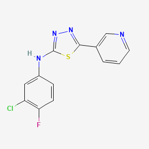 molecular formula C13H8ClFN4S B3606041 N-(3-chloro-4-fluorophenyl)-5-(pyridin-3-yl)-1,3,4-thiadiazol-2-amine 