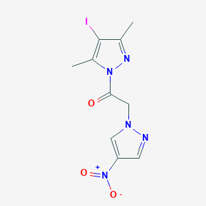 molecular formula C10H10IN5O3 B3606076 1-(4-IODO-3,5-DIMETHYL-1H-PYRAZOL-1-YL)-2-(4-NITRO-1H-PYRAZOL-1-YL)-1-ETHANONE 