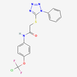 molecular formula C16H12ClF2N5O2S B3606143 N-[4-(CHLORODIFLUOROMETHOXY)PHENYL]-2-[(1-PHENYL-1H-1,2,3,4-TETRAZOL-5-YL)SULFANYL]ACETAMIDE 