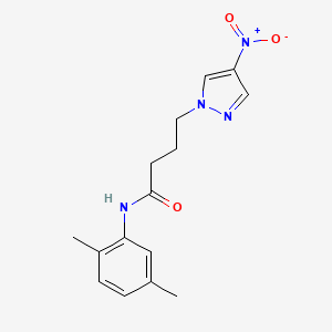 molecular formula C15H18N4O3 B3606227 N-(2,5-dimethylphenyl)-4-(4-nitropyrazol-1-yl)butanamide 