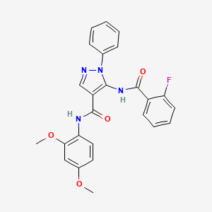 molecular formula C25H21FN4O4 B3606251 N-(2,4-DIMETHOXYPHENYL)-5-(2-FLUOROBENZAMIDO)-1-PHENYL-1H-PYRAZOLE-4-CARBOXAMIDE 