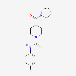 molecular formula C17H22FN3OS B3606255 N~1~-(4-FLUOROPHENYL)-4-(1-PYRROLIDINYLCARBONYL)TETRAHYDRO-1(2H)-PYRIDINECARBOTHIOAMIDE 