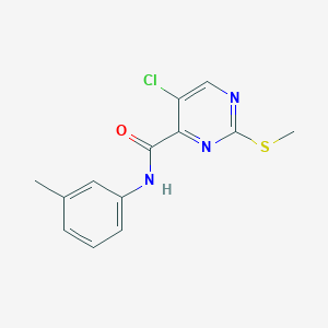 molecular formula C13H12ClN3OS B3606308 5-chloro-N-(3-methylphenyl)-2-(methylsulfanyl)pyrimidine-4-carboxamide 