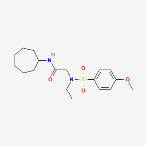 molecular formula C18H28N2O4S B3606351 N-cycloheptyl-N~2~-ethyl-N~2~-[(4-methoxyphenyl)sulfonyl]glycinamide 