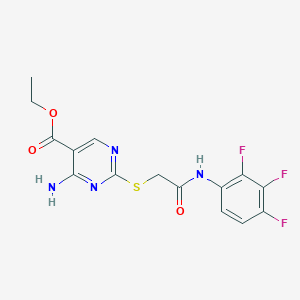 molecular formula C15H13F3N4O3S B3606458 ETHYL 4-AMINO-2-({[(2,3,4-TRIFLUOROPHENYL)CARBAMOYL]METHYL}SULFANYL)PYRIMIDINE-5-CARBOXYLATE 