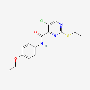 molecular formula C15H16ClN3O2S B3606460 5-chloro-N-(4-ethoxyphenyl)-2-(ethylthio)pyrimidine-4-carboxamide 